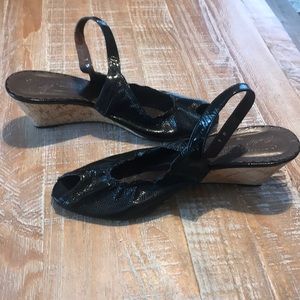 Donald J. Pliner Black Peep-Toe Sling Back…